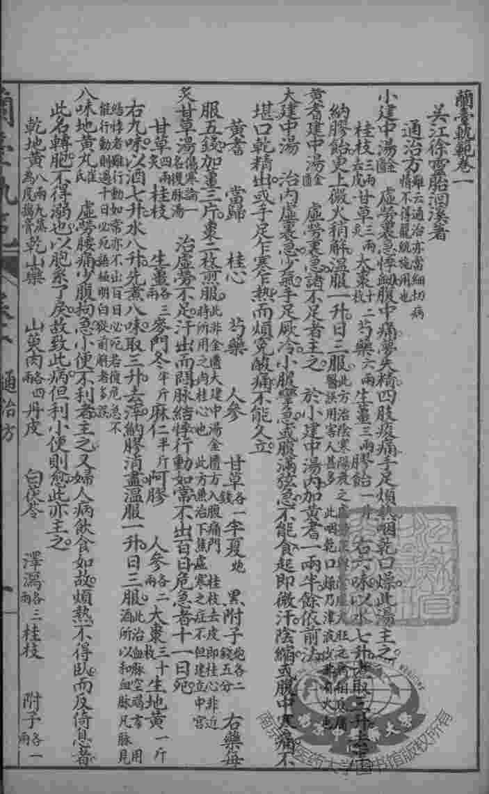 徐氏医书十三种  兰台轨范  卷1
